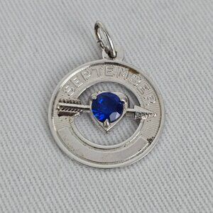 Vintage Sterling Silver September Birth Stone Bracelet Charm
